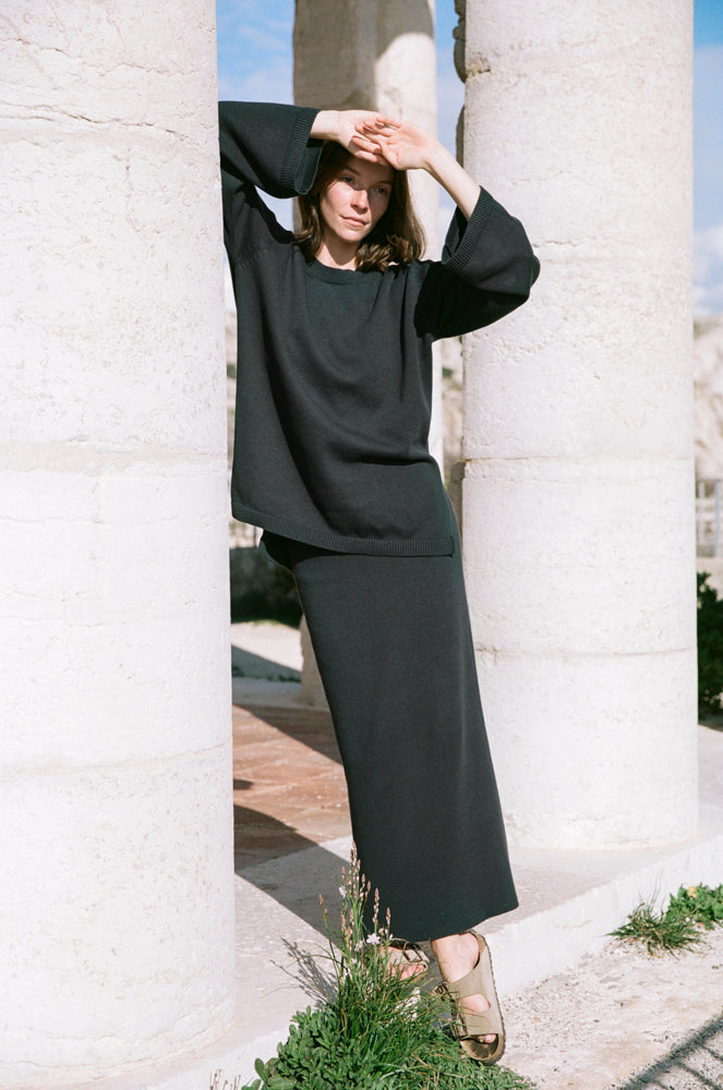 Riou - Le pull asymétrique carbone