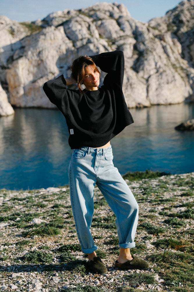 Goudes - Le pull cropped carbone